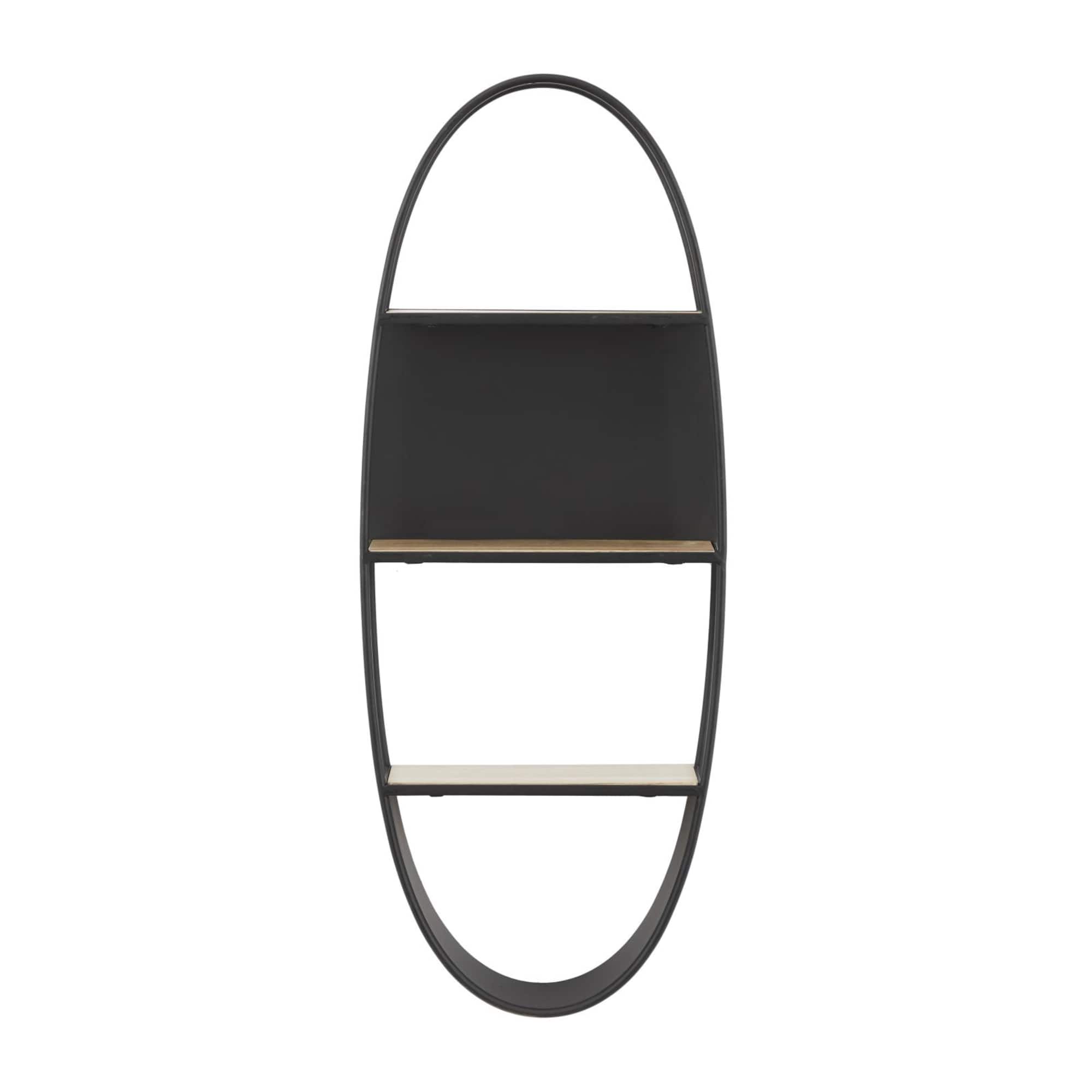 40" Black Contemporary Metal Wall Shelf